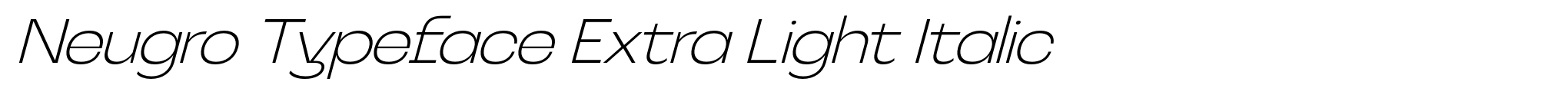 Neugro Typeface Extra Light Italic image